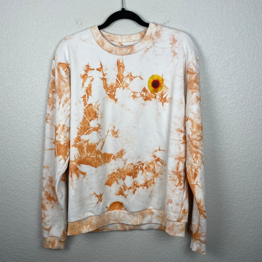 Van‎ Gogh Sunflower Tie Dye Sweatshirt Large Floral Art to Wear Museum Exhibit